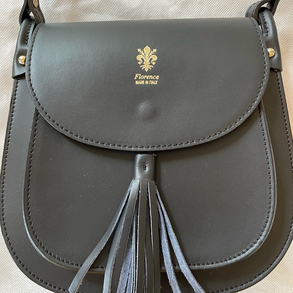 Italian leather crossbody black